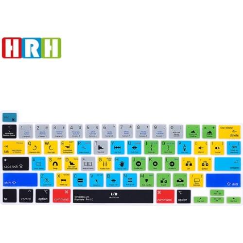 HRH Premiere Pro CC Shortcut Hotkey Functional Silicone Keyboard Cover Skin For MacBook Pro 16 A2141 M1 Chip A2338/A2251/A2289