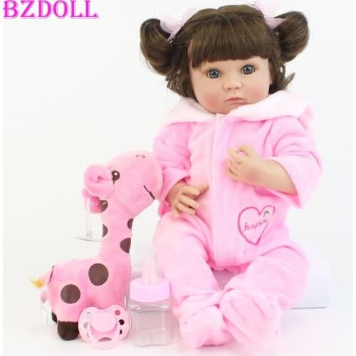 40cm Full Body Silicone Reborn Baby Doll Toy 15" Soft Vinyl Princess Mini Girl Babies Doll Birthday Gift Play House Bathe Toy