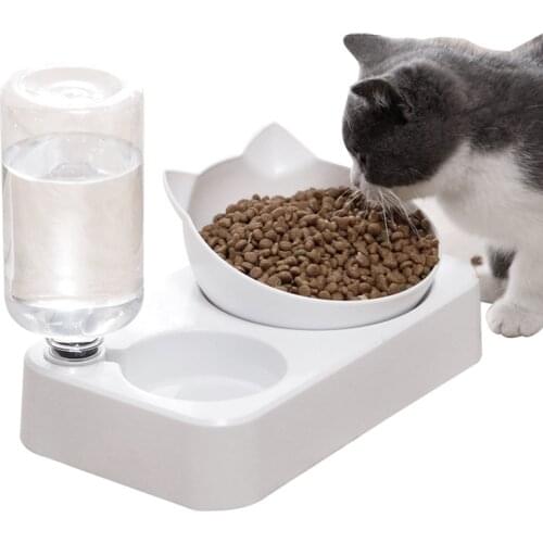 Cat Bowl Pet Feeder Water Dispenser Cat Dog Drinking Bowl Dogs Feeder Dish Cat Feeding Watering Supplies