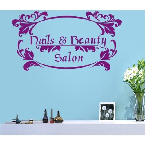 Nail Beauty Name Salon Sticker Beauty Salon Decal Haircut Posters Vinyl Wall Art Decals Decor Windows Decoration Mural