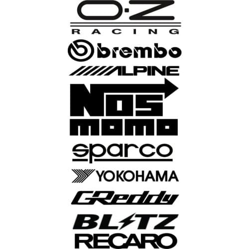 Dawasaru 10Pcs Racing Door Decals Set Car Reflective Sticker Kit Waterproof Decoration KK Vinyl Sticker Widest Edge,34cm