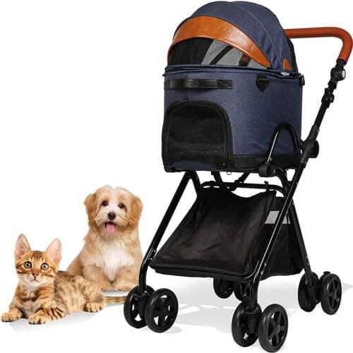 NewLuxury Folding Pet Stroller for Medium Dogs Cats