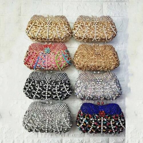 2021 New Fashion Silver/Gold 8 Colors Crystal Purse Luxury Design Women Diamond Handbag XIYUANEvening Party Prom Phone Clutches