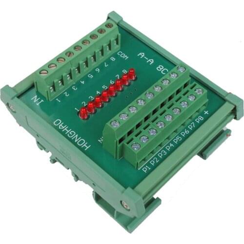 NPN and PNP PLC Signal Logic Level Polarity Interchange Converter 8 Ways Terminal Blocks Plate