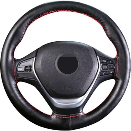 38cm Braid On Steering Wheel Cover DIY Hand-stitched Non-slip Artificial Leather With Needle and Thread Interior accessories
