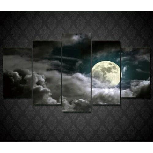 Full Moon Heavy Clouds Sky Modern Home Wall Decor Canvas Picture Art HD Print Painting On Canvas for Living Room Unframe