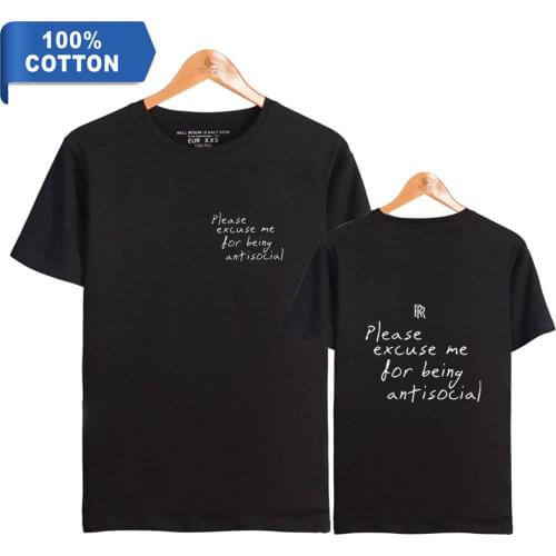 RODDY RICCH The Box Album Please Excuse Me For Being Antisocial Short Sleeve Summer T-shirt Highstreet Men/women Fashion Cotton