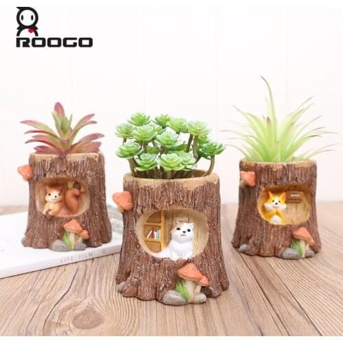Roogo Wall Mounted Flower Pot Succulent Garden Pots Vintage Plant Pot Flowerpot Home Decor Indoor Room Balcony Decorations Pots