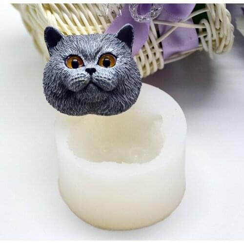 Silicone Baking Mold British Shorthair Cat Pattern DIY Aromatherapy Plaster Epoxy Fondant Cake Decoration Tools 100% Brand New
