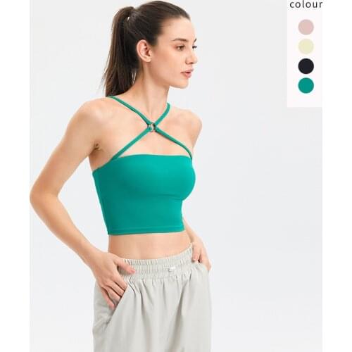 Cross-border European and American thin shoulder strap cross sports bra running fitness bra professional bra sling yoga wear und