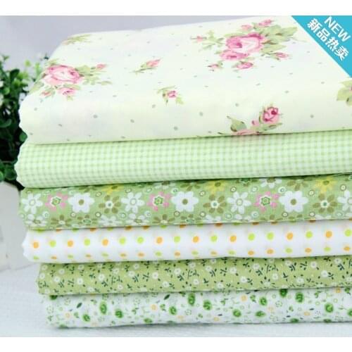 6pcs Green 100% Cotton Quilting Fabric for DIY Sewing Patchwork Kids Bedding Bags Tilda Doll Baby Cloth Textiles Fabric 50*50cm