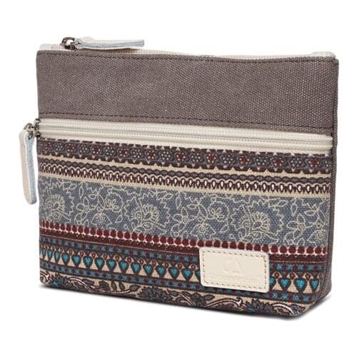 Vintage canvas bag zipper storage bag Coin Purse Women Packaging Bags For Coin Purse Zipper Closer Organize Bags