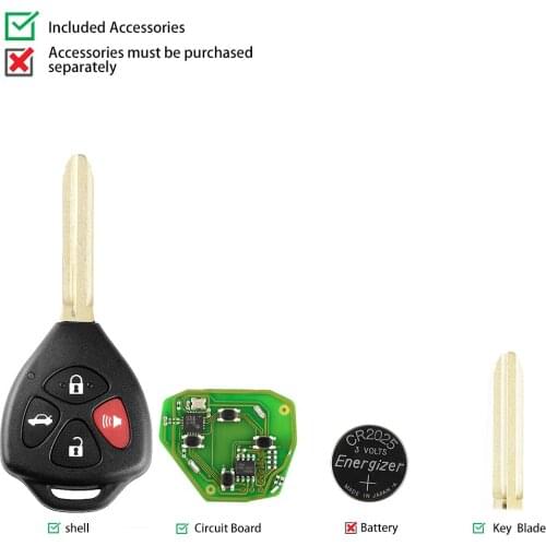 XHORSE XKTO02EN Wired Universal Remote Key For Toyota Style Flat 4 Buttons English Version