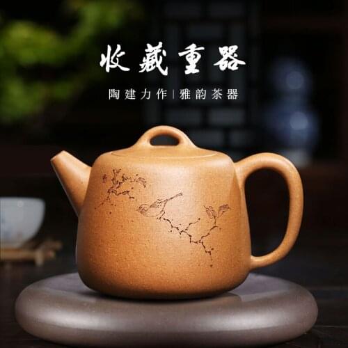 Yixing famous TaoJian TaoYuan 】 pure manual recommended gold old expression pot of 310 cc the teapot