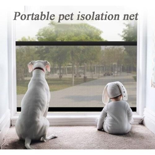 Pet Dog Fence Door Safety Children Isolation Net Folding Pet Products Dogs Accessoires Stairs Assembly Child Safety Net Firm