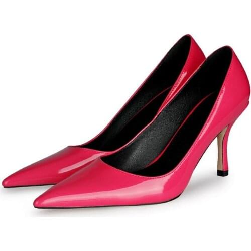 Womens Pointy Toe Patent Leather Stilettos High Heel Pumps Sandals Shoes Low Top 8Colors Plus Size New 2021