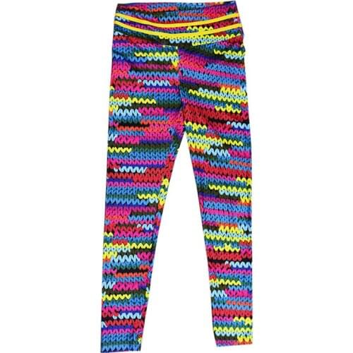 2021 New Arrival Women High Waist Workout Fitness Leggings Rainbow Color Elastic Hot Running Gym Stretch Sports Casual