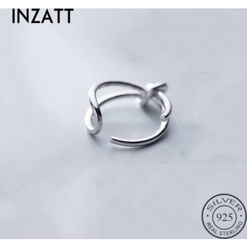 INZATT Real 925 Sterling Silver Minimalist Rope Knot Opening Ring For Fashion Women Party Ring Fine Jewelry Accessories 2019
