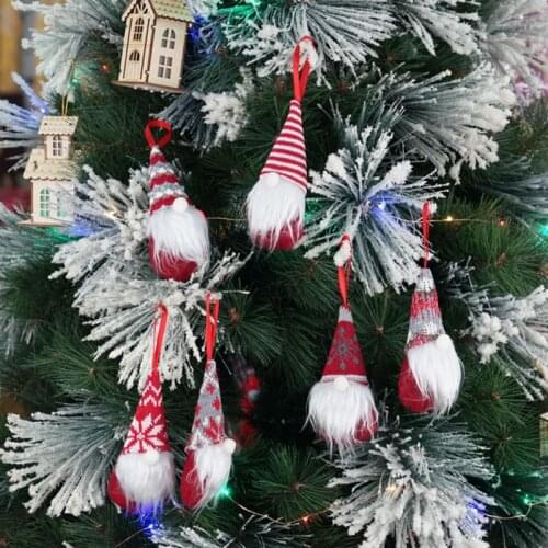 1Pcs Christmas Tree Hanging Gnomes Ornaments 2021 Home Decor Faceless Doll Room Decor Holiday Decor
