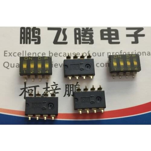 1PCS Taiwan Yuanda DIP DMR-04-T-V-T/R dial code switch 4-bit patch 2.54 pitch flat dial code
