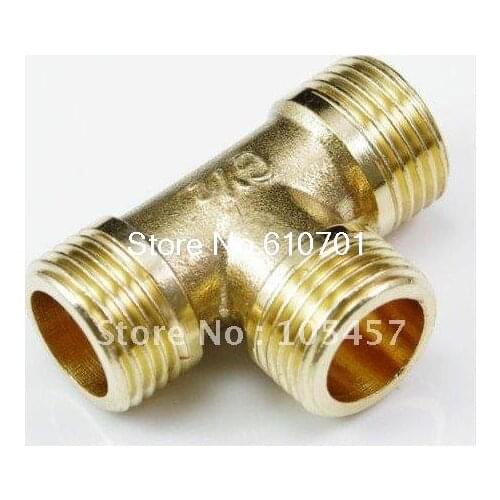 10pcs/lot 3 Ways 1/2" Tee Male BSPP Brass Coupler Adapter directly from manufacturer