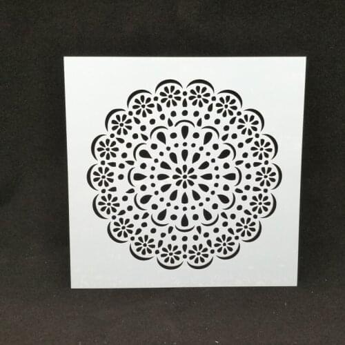 13*13 Flower mat Layering Stencils graffiti hand copied board hollowed out diy photo album graphic spray painting tool