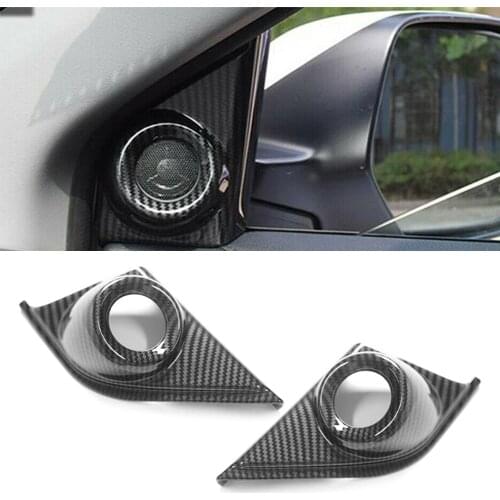 2Pcs Car Front Indoor Speaker Cover Trim Carbon Fiber ABS PlasticFor Honda CR-V CRV 2017 2018 2019 2020 2021