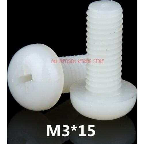2019 Special Offer Hot Sale Parafusos Parafuso Wood Screws 100pcs Din7985 M3x15 Plastic Nylon Phillips Recessed Head Screws
