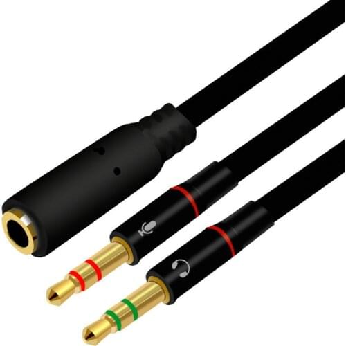 3.5mm Jack Microphone Headset Audio Splitter Cable Female to 2 Male Headphone Mic Aux Extension Cables For phone Computer