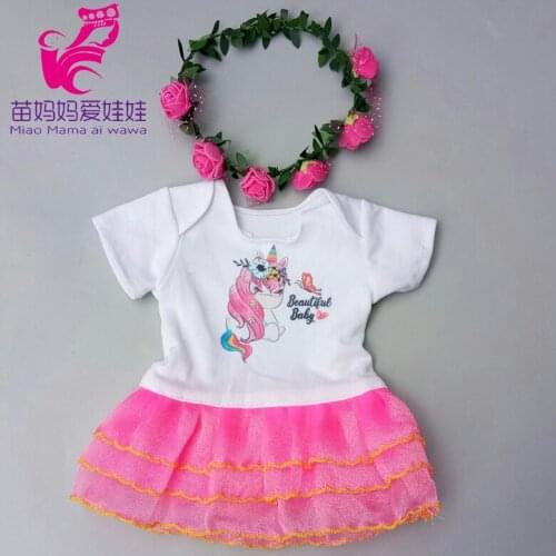 43cm baby Doll clothes pants shirt tutu skirt for 18" 45cm american doll clothes set toys wear children gift