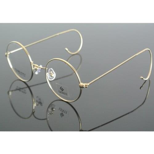 46mm Vintage Round Antique Wire Rim Metal Eyeglass Frames Full Rim Retro Men Women Glasses myopia Rx able