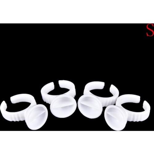50pcs Disposable Glue Holder Ring Pallet for Eyelash Extension Tattoo Pigment 4 Sizes