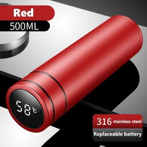 500ML Smart Thermos Water Bottle LED Temperature Display Stainless Steel Coffee Thermal Mugs Intelligent Tea Cup Oiffce Business