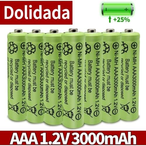 AAA 3000mAh 3A 1.2V Ni-MH yellow rechargeable battery cell for MP3 RC Toys led flashlight flashlight