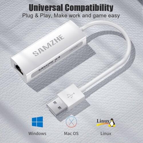 SAMZHE USB Ethernet USB 3.0 2.0 to RJ45 USB HUB for Computer Box Ethernet Adapter Network Card USB Lan