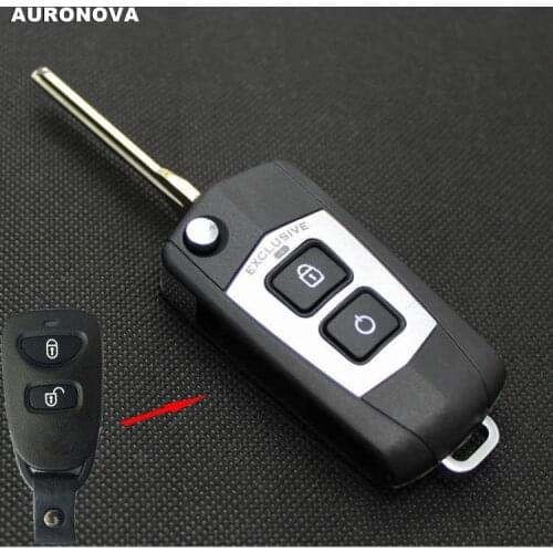 AURONOVA New Upgrade Folding Key Shell for Kia Soul 2+1 Back Buttons Remote Car Key Case DIY
