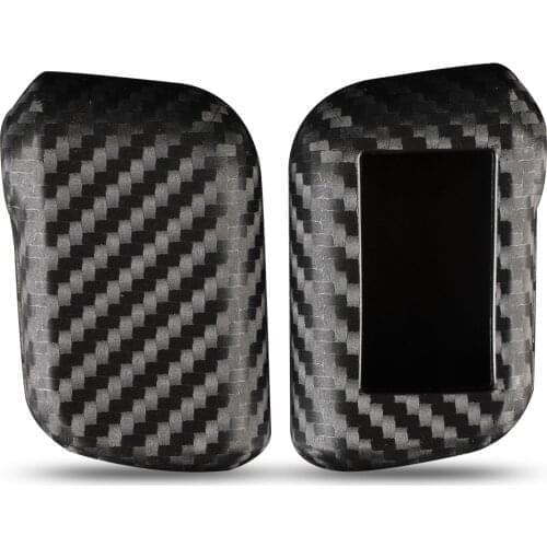 Bilchave Carbon Fiber Silicone Remote Key Case Fob For Starline A93 A63 Russian Version Two Way Car Alarm LCD Holde