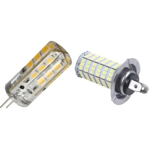 For 1 x H7 3528 120-smd LED white car head fog bulb bright 600k & 1 your G4 3W 2835smd 24 led silicone Capsules