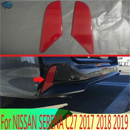 For NISSAN SERENA C27 2017 2018 2019 Red plastic rear tail fog lamp light warning reflector trim