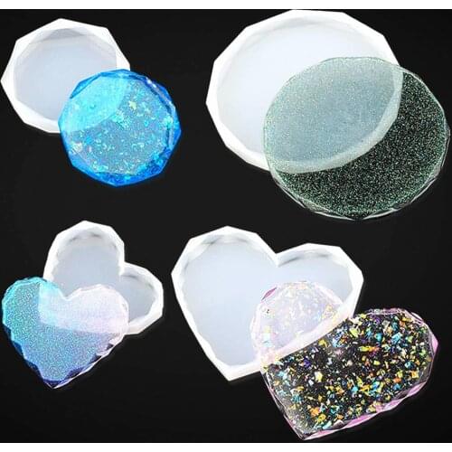 1pcs Geometry Silicone Molds for Epoxy Resin Hexagon Octagon Love Coaster Base Casting Mould DIY Crafts Home Decoration