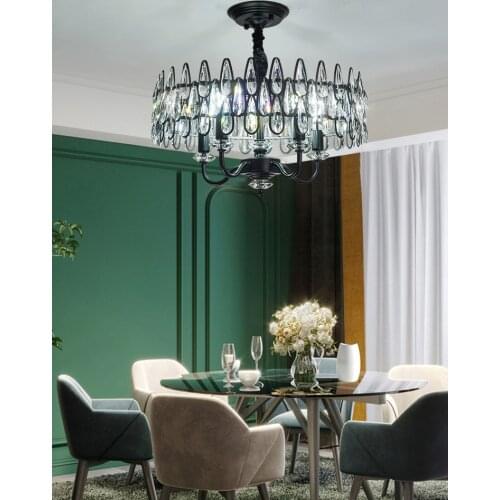Postmodern crystal chandelier round bedroom restaurant dining room room shopping mall clothing store light luxury chandelier