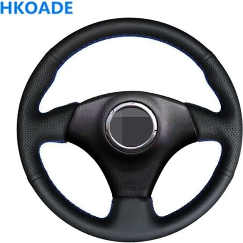 DIY Hand-stitched Black Artificial Leather Car Steering Wheel Cover For Toyota RAV4 1998-2003 Corolla (US) 2003 Celica 1998-2005
