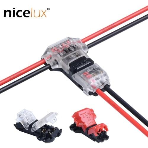 5Pcs/lot T SHAPE Conductor 2 Pin 2 Way Universal Compact Wire Wiring 300V 10A Connector Terminal Block With Lever AWG 18-24
