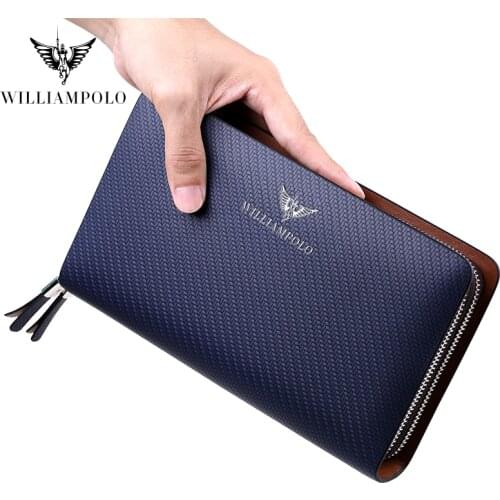 Fashion large capacity leather hand bag double zipper multi Card Business Wallet multi function personalized handbag