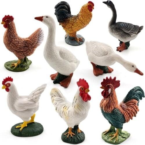 Miniature Ornaments Home Decoration Ornaments Swan Hen Animal Model Rooster Chicken Home Decoration Accessories Fairy Garden