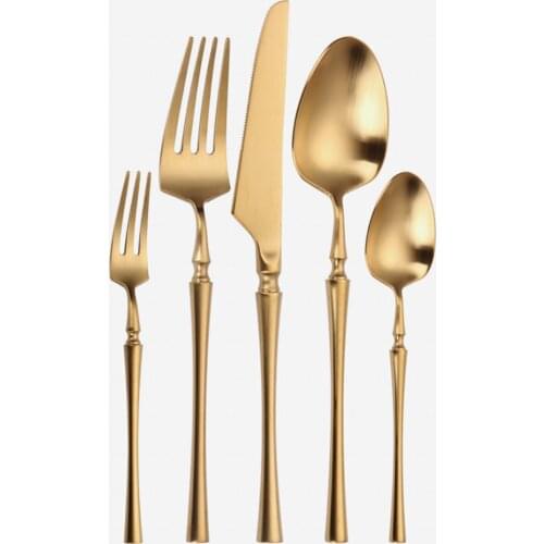 Dinnerware Gold Stainless Steel Cutlery Set Matte Utensils Set Kitchen Party Flatware Western Tea Spoon Tableware Dropshipping