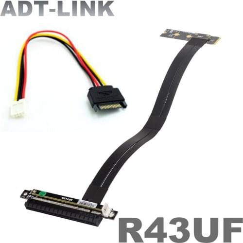 PCI Express x16 Riser Adapter Jumper 180 Degree GPU STX Video Card PCIe 3.0 x16 To M.2 NVME Extender Cable SSD M-Key 12V 4P Sata