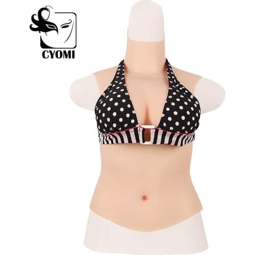 CYOMI G CUP Realistic Silicone Half Bodysuit High Collar Neck Fake Boobs Chest Breast Forms for Female Crossdresser Drag Queen