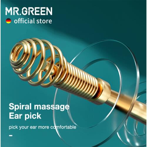 MR.GREEN Spiral Massage Ear Pick 360° Spiral Ear Wax Remover Ear Canal Cleaner Stainless Steel Flexible Design Ear Care Tools