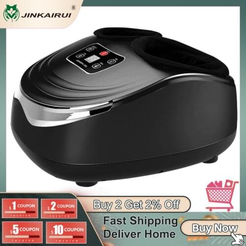 Jinkairui EU Plug Electric Antistress Foot Massager Vibrator Massage Machine Infrared Heating Therapy Health Care Device